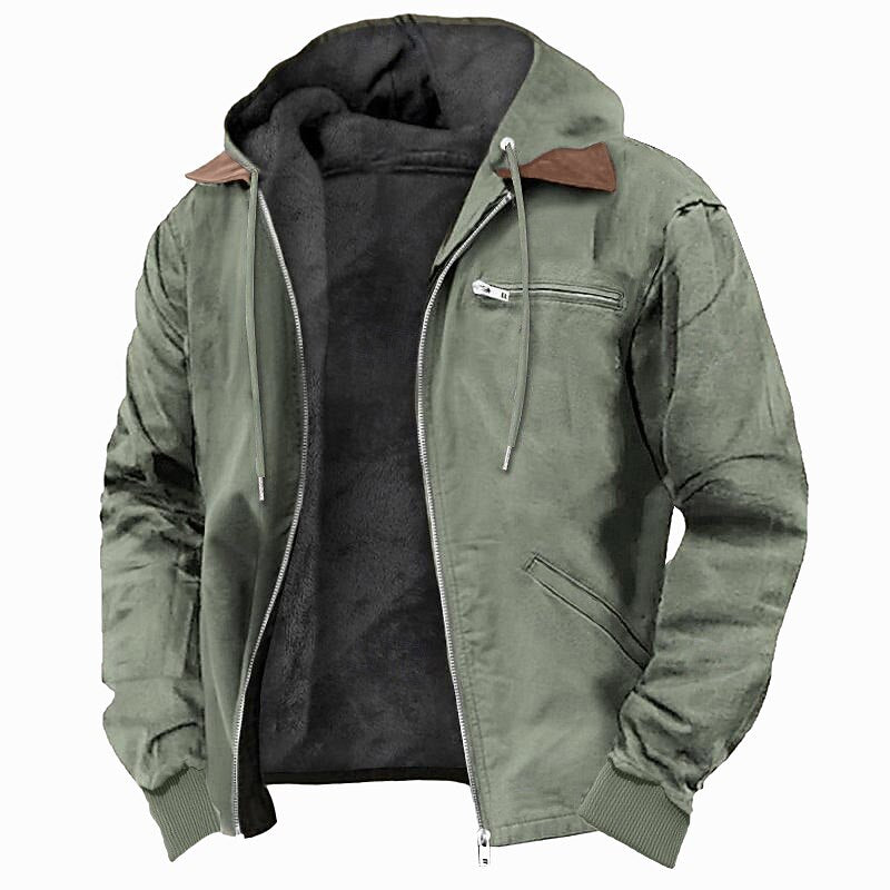 Suede Fleece Hooded Jacket for Everyday Wear
