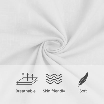 Cotton Linen Shirt with Band Collar Design