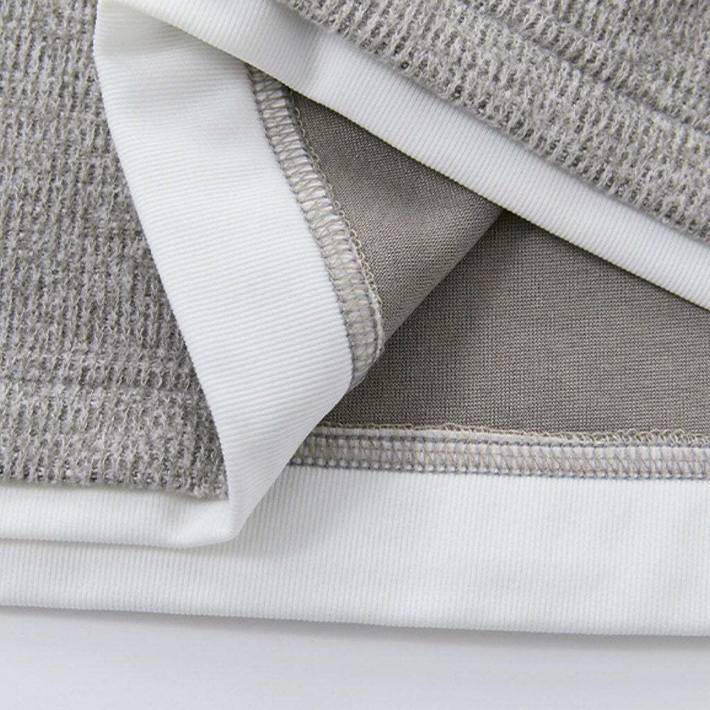 Ribbed Knit Crewneck Sweater Pullover