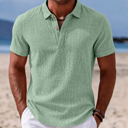 Breathable Linen Polo  Shirt