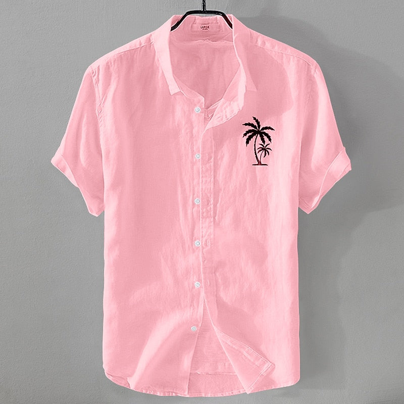 Men's Linen Shirt - Short Sleeve Summer Essential