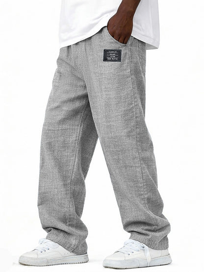 Men's Summer Linen Pants -Elastic Drawstring Waist