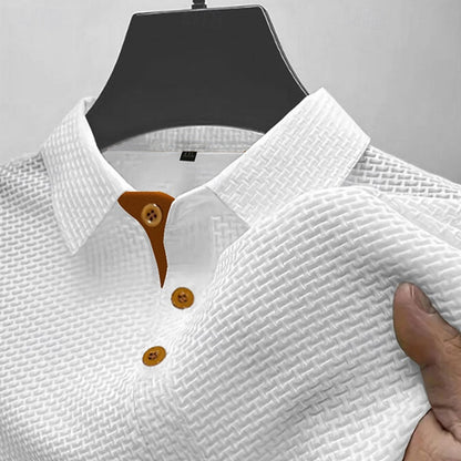 Men's Summer Waffle Polo-Lightweight, Textured, Modern Fit