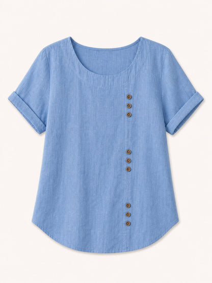 Soft Button 100% Cotton Blouse