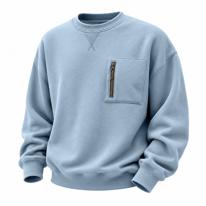 Cozy Crew Neck Zipped Sweatshirt