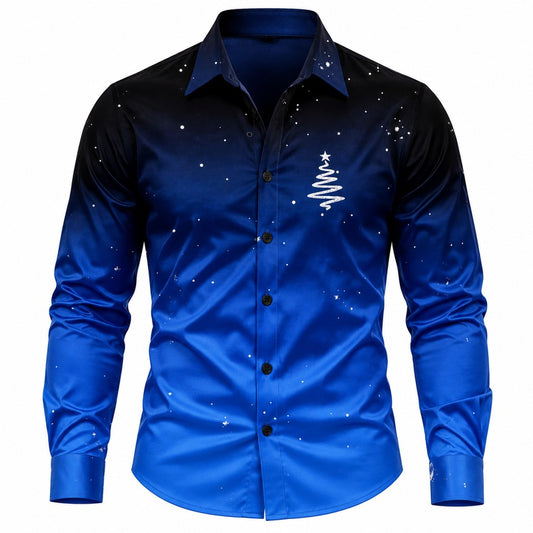 Christmas Tree Casual Dress Button Shirt