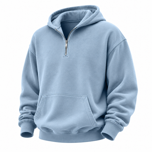 Comfort Quarter Zip Cotton Hoodie