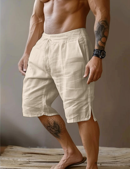 Drawstring Linen Shorts-Relaxed Fit for Beach & Vacation