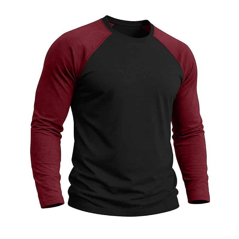 Casual Colorblock Long Sleeve T-shirts