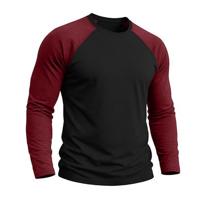 Casual Colorblock Long Sleeve T-shirts