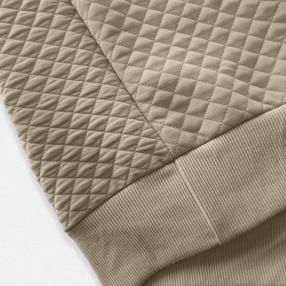 Colorblock Waffle Quarter-Zip Sweatshirt