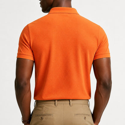 100% Cotton Embroidered Pique Knit Polo Shirt