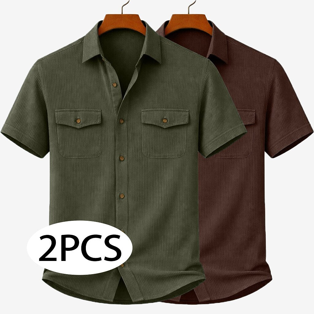2-Pack Men's Textured Corduroy Shirts