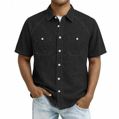 Men's Casual Shirt -100% Cotton Acid Wash