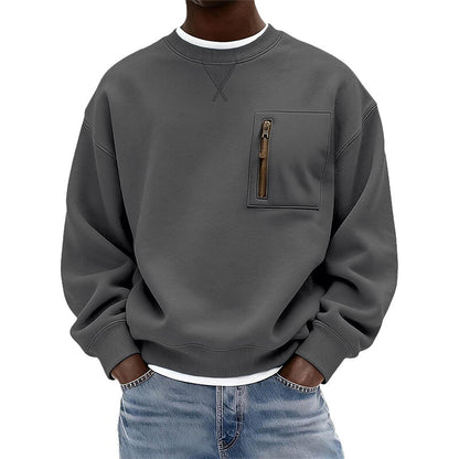Cozy Crew Neck Zipped Sweatshirt