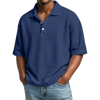 Men's Waffle Knit Polo Shirt