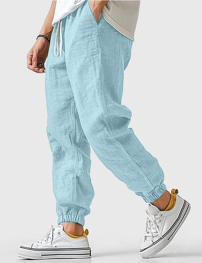 Men's Summer Cotton Linen Pants - Comfortable Baggy Style