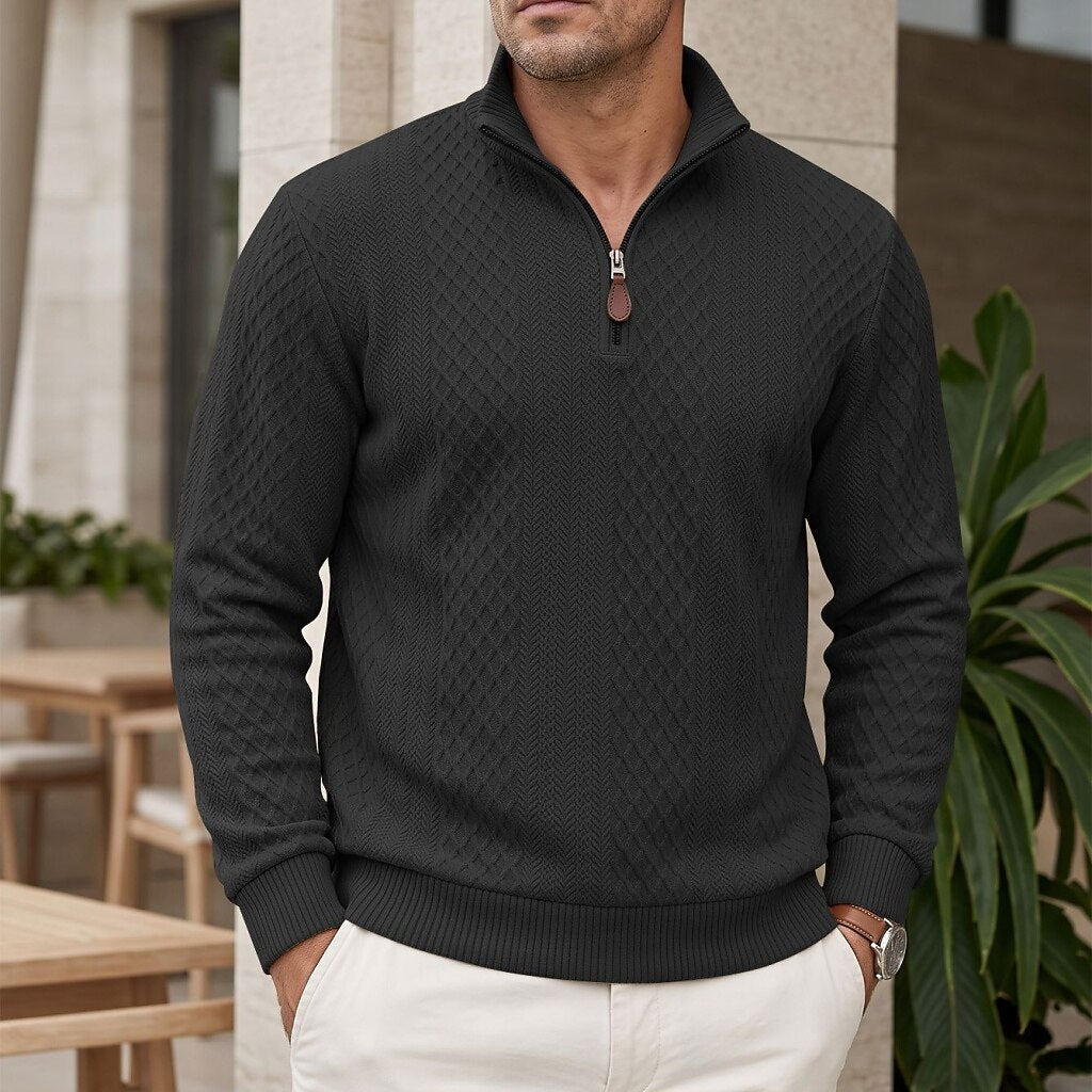 Men's Jacquard Everyday Zipper Sweatshirt