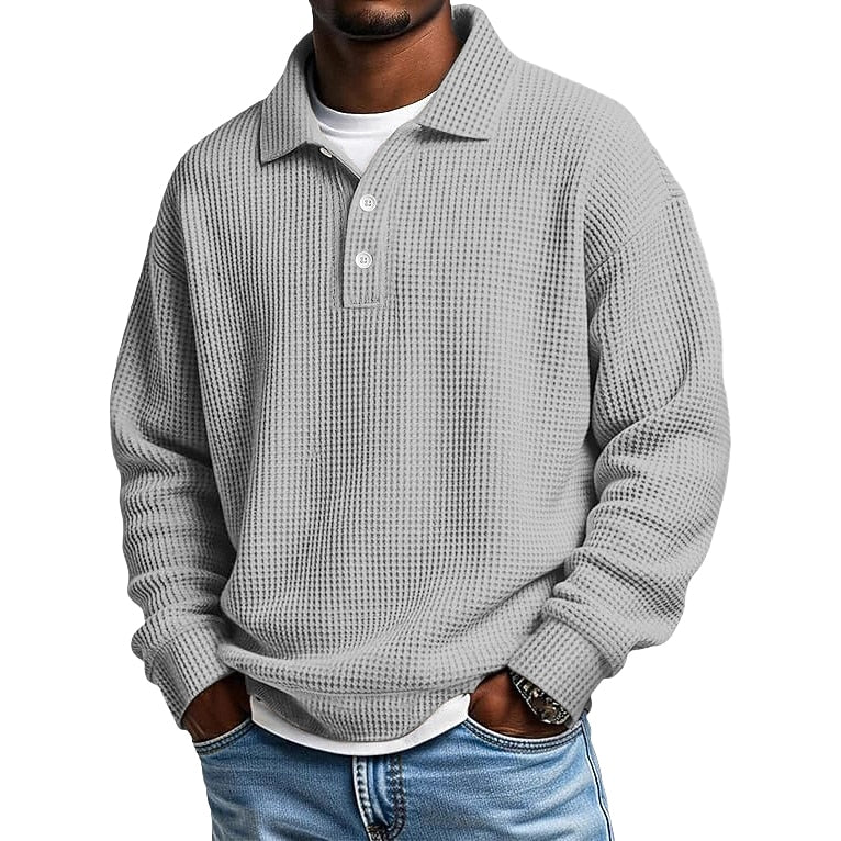 Textured Waffle Polo Shirts