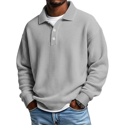 Textured Waffle Polo Shirts