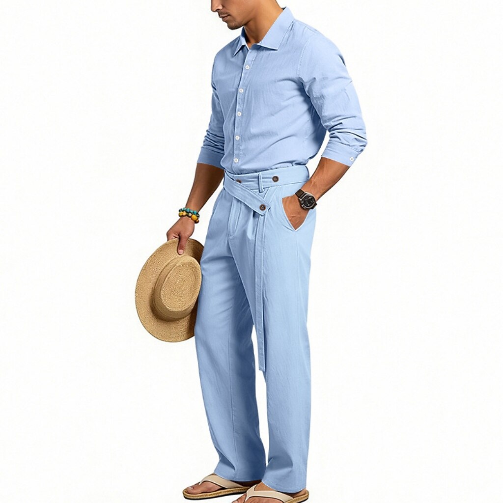 Cotton Linen Set-Shirt and Pants