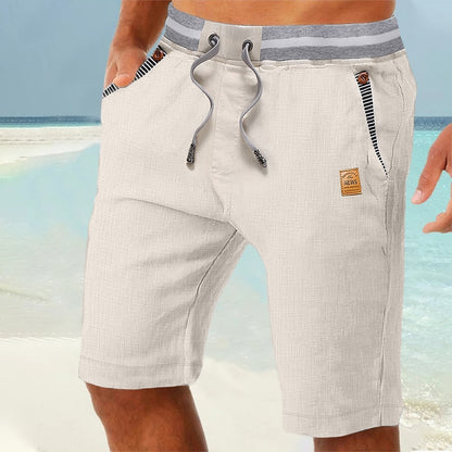 Men's Elastic Waist Linen Shorts-Easy, Everyday Summer Style
