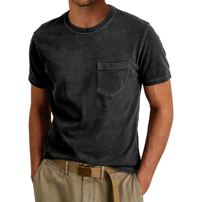 Washed Cotton Vintage Pocketed Tee