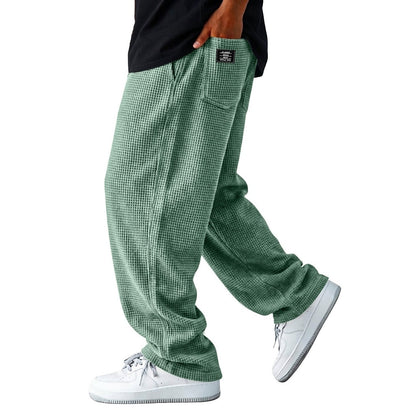 Relaxed Textured Waffle Pants