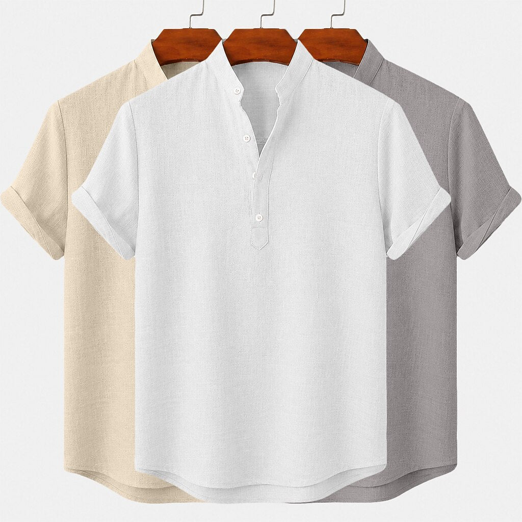 3-Pack Linen Popover Shirts