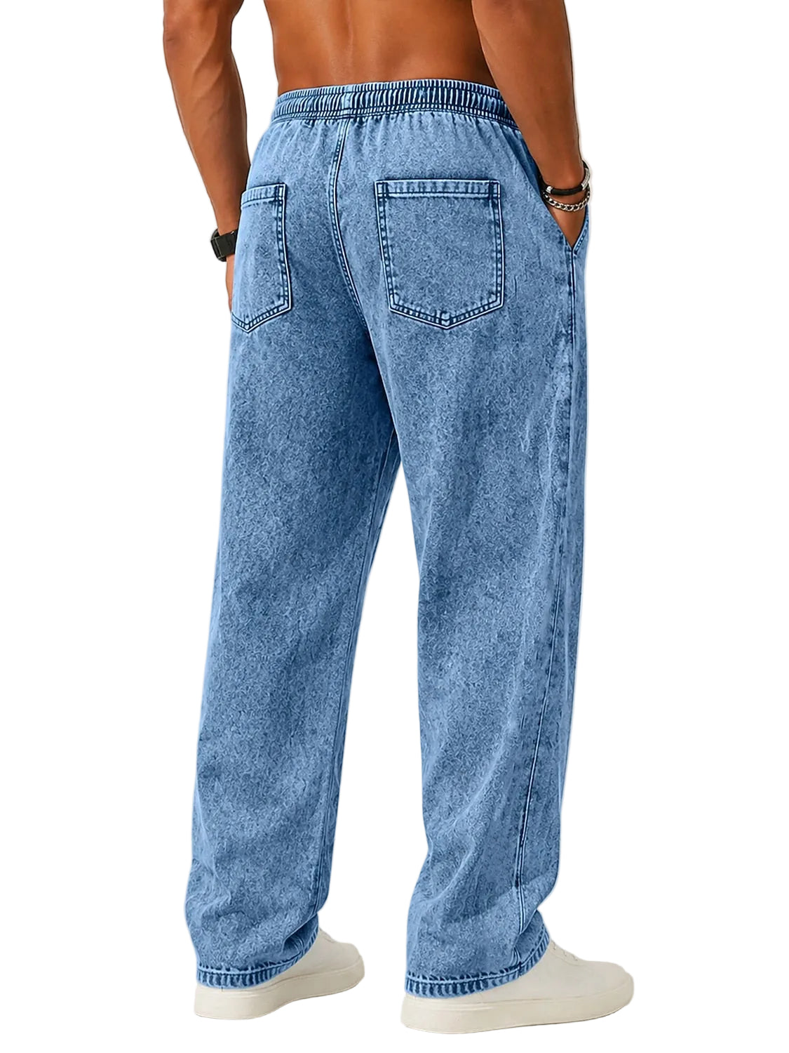 Relaxed Fit Washed Cotton Pants
