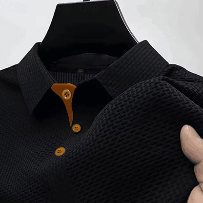 Men's Summer Waffle Polo-Lightweight, Textured, Modern Fit