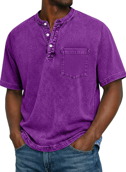 100% Cotton Henley T-Shirt