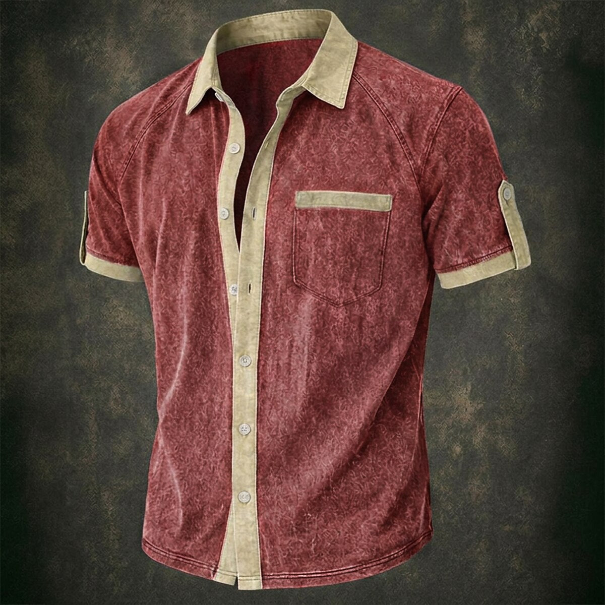 Colorblock Washed Cotton Shirt