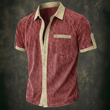 Colorblock Washed Cotton Shirt