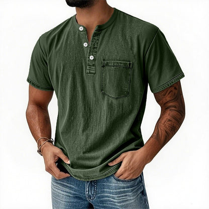 100% Cotton Henley T-Shirt