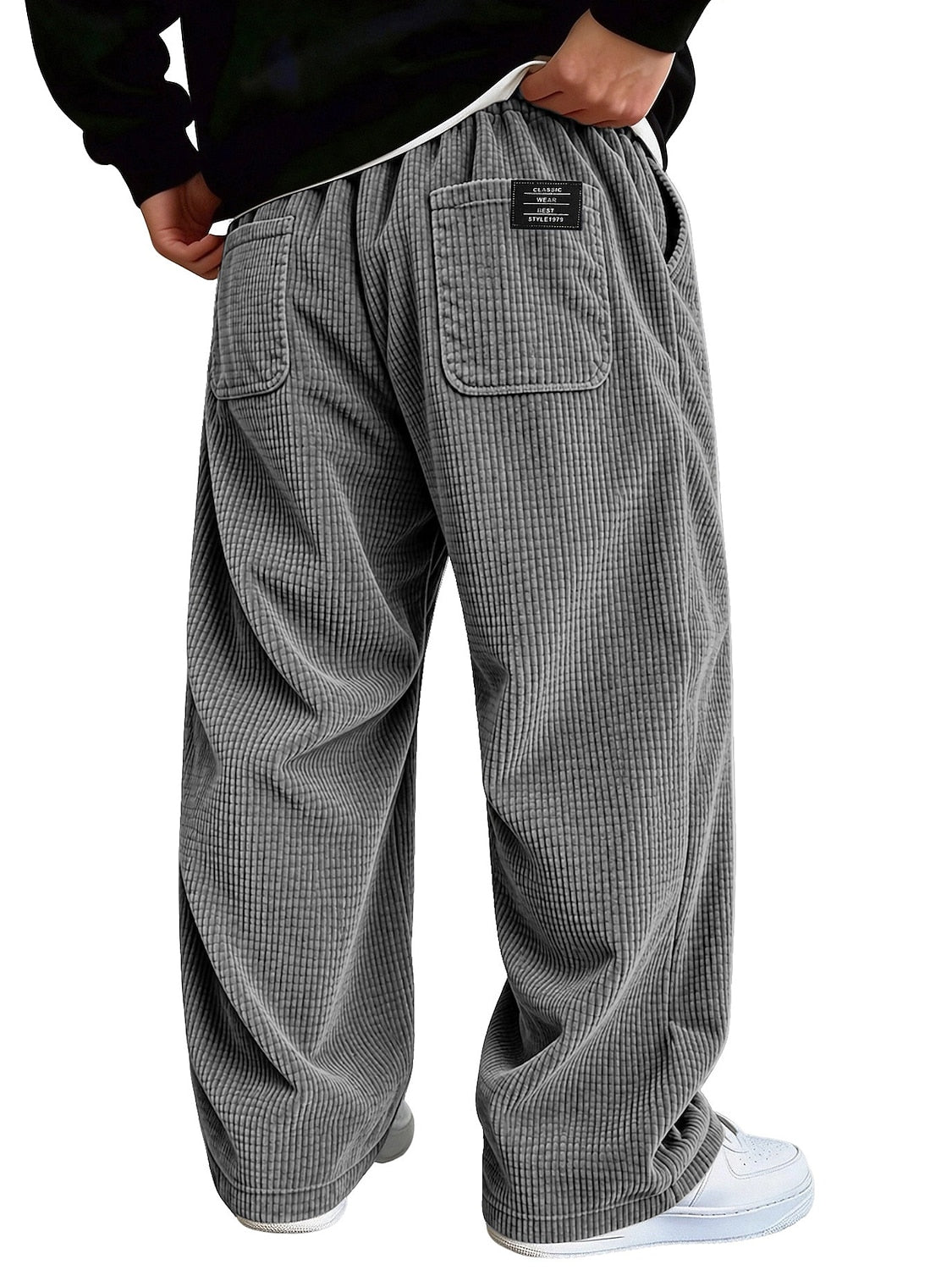 Textured Waffle Pants With Pockets