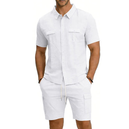 Cotton Linen Shirt & Shorts Set