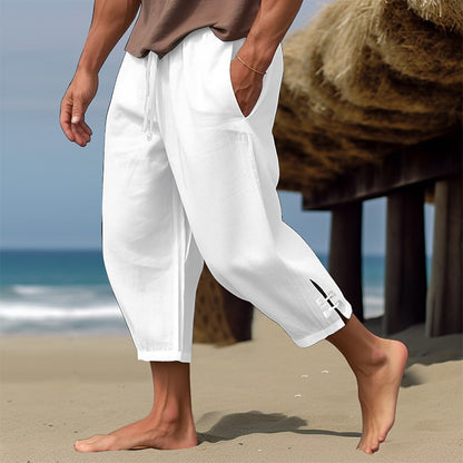 Men's Summer Linen Pants - Straight Leg Baggy Casual Style