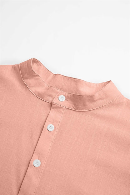 Men's Cotton Linen Henley Shirt