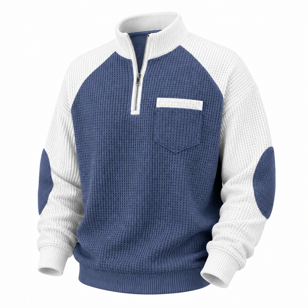 Colorblock Waffle Patchwork Polo Shirts