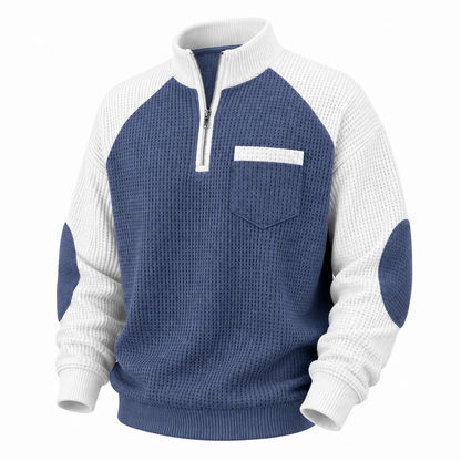 Colorblock Waffle Patchwork Polo Shirts