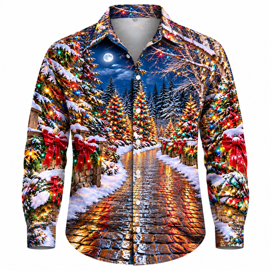 Christmas Tree Bell Button Shirt