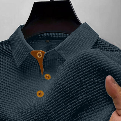 Men's Summer Waffle Polo-Lightweight, Textured, Modern Fit