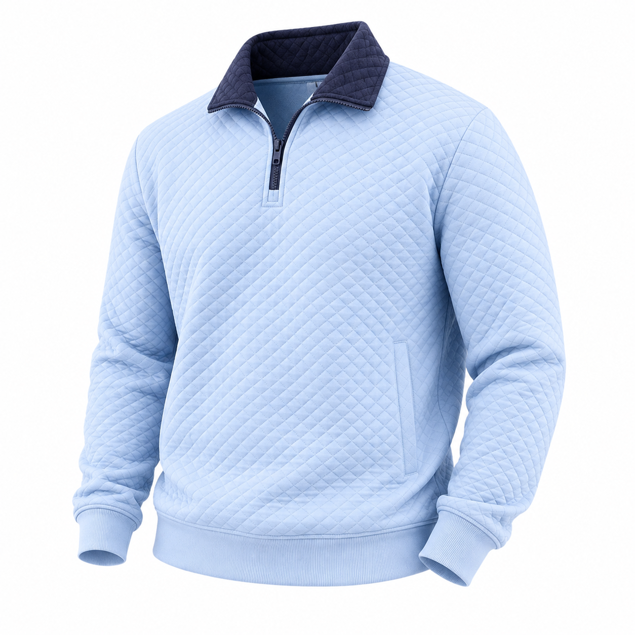 Colorblock Waffle Quarter-Zip Sweatshirt