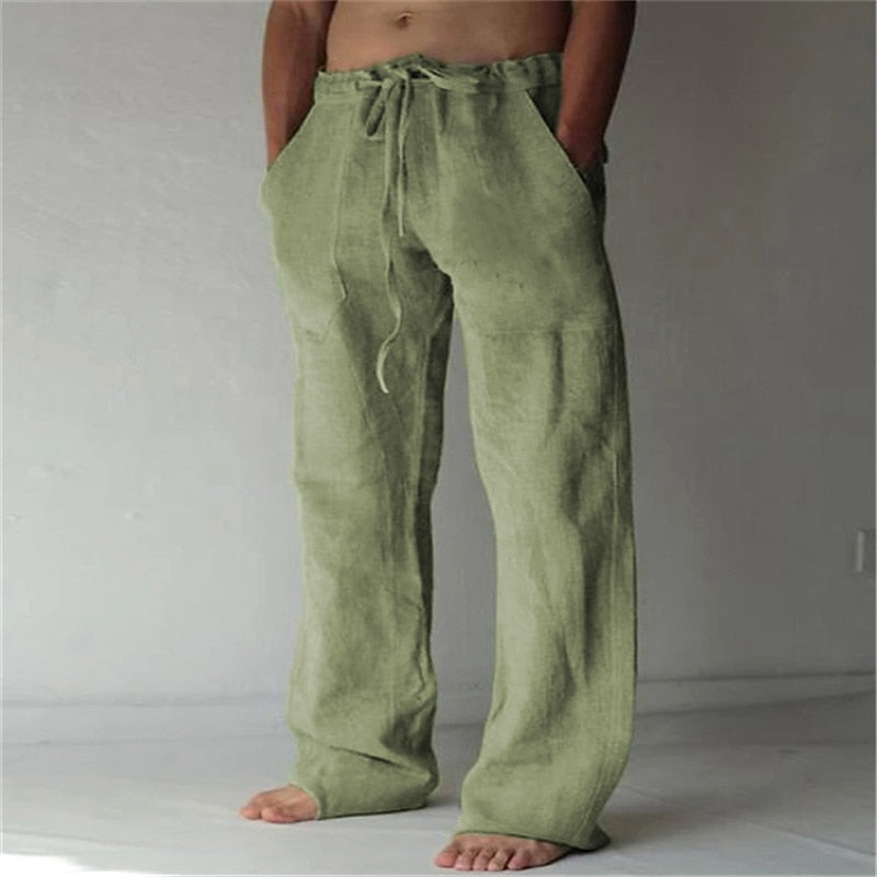 Daily Linen Pants - Elastic Waist, Casual Holiday & Vacation Wear