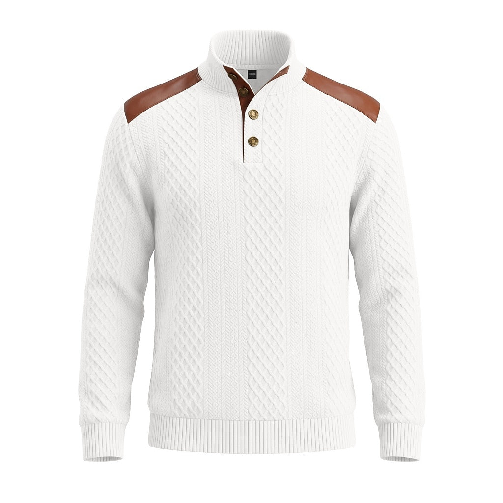 Patchwork Jacquard Textured Sweatshirt