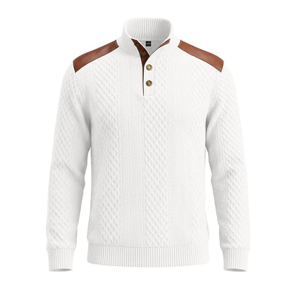 Patchwork Jacquard Textured Sweatshirt
