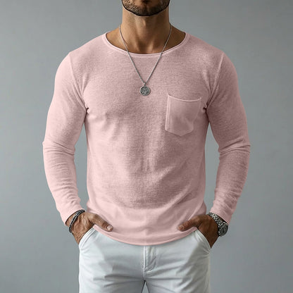 Men’s Relaxed Linen Texture Pocket Shirt