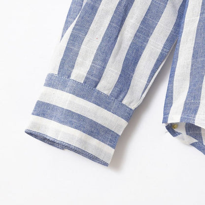 Men's Striped Cotton Linen Shirt - Soft & Breathable