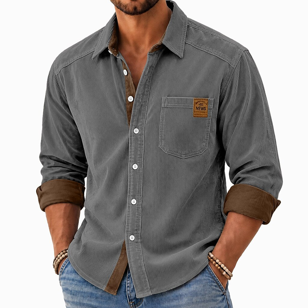 Textured Corduroy Button Up Shirt